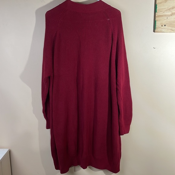 BP maroon open knit cardigan w/ pockets - Picture 4 of 4